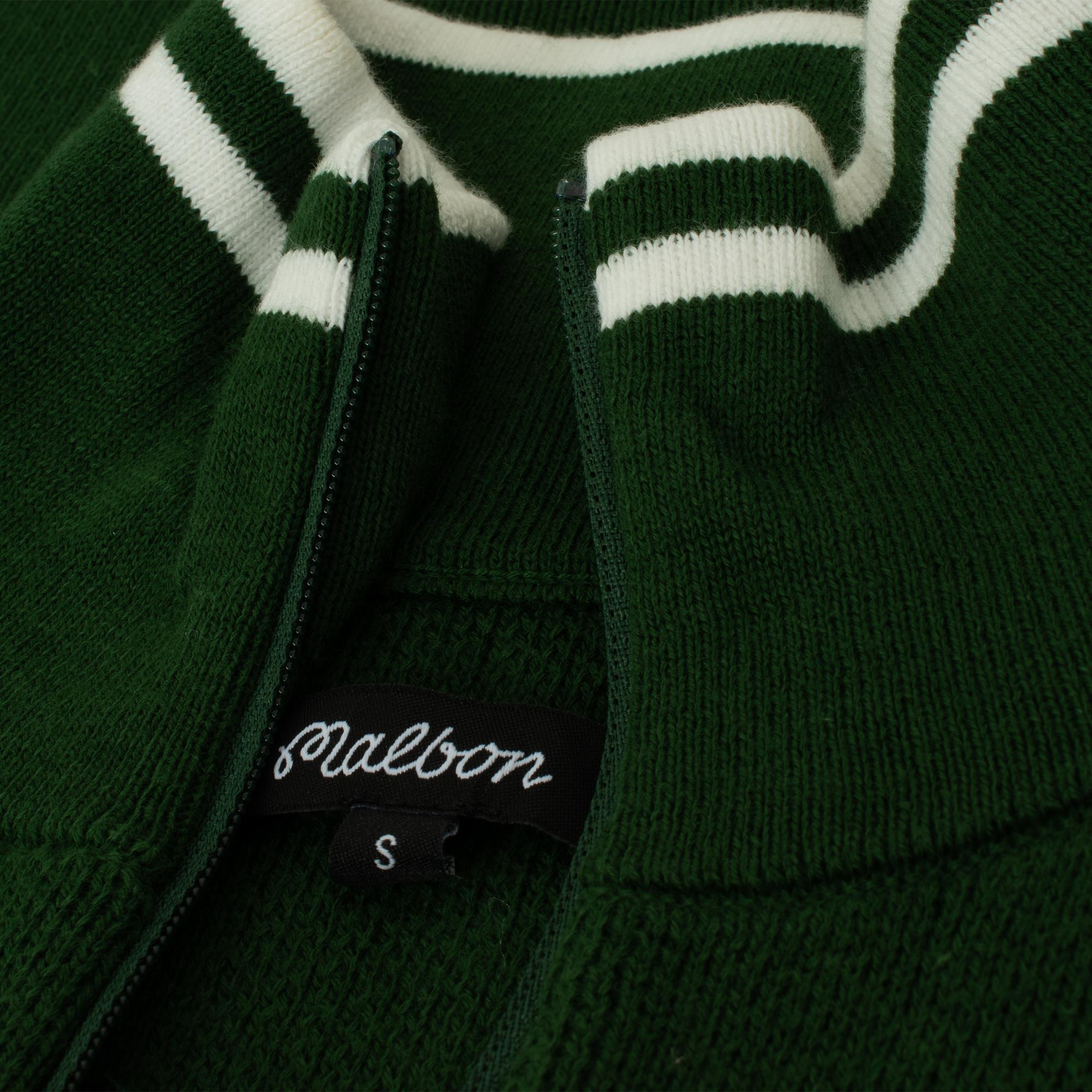 Malbon Golf Cooper Bucket Sorrel Knit Quarter Zip Sweater Evergreen